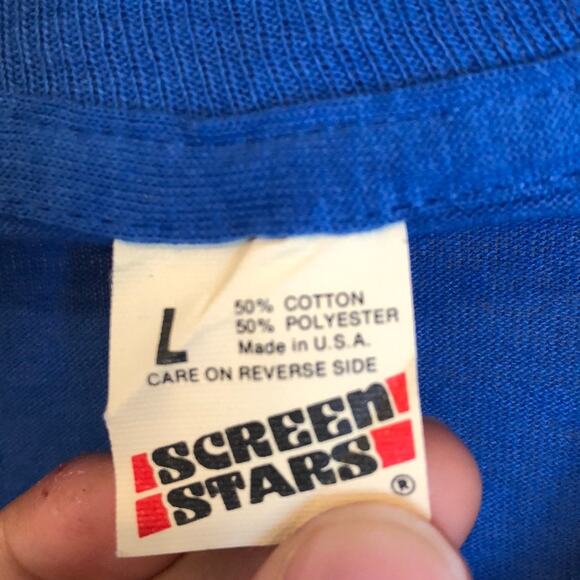 Lost & Found Drama Company VTG Screen Stars Blue Graphic T-shirt - Picture 3 of 7